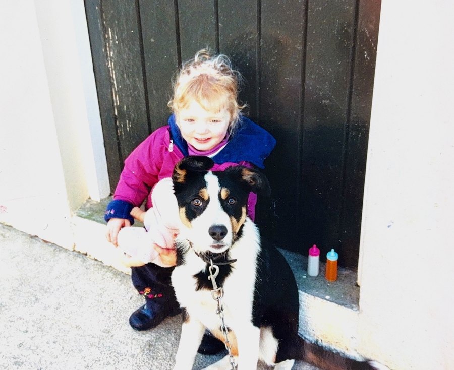 Young Bethy with Duke the collie in 2002